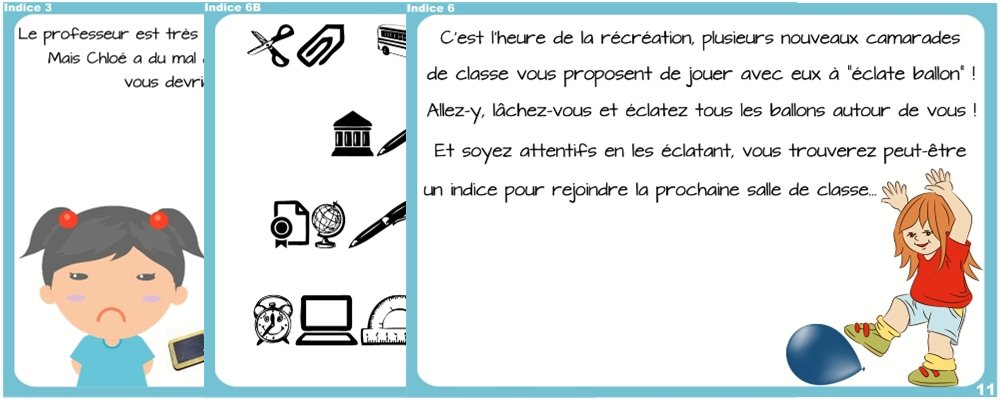 indices chasse au trésor thème école