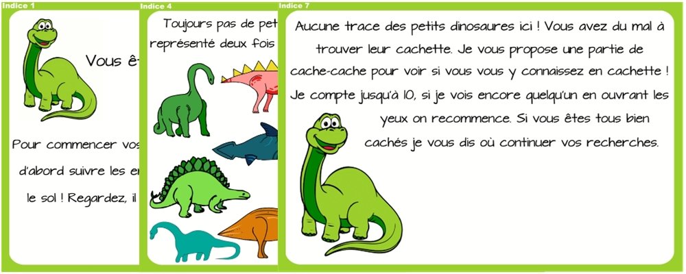 chasse au tresor dinosaure