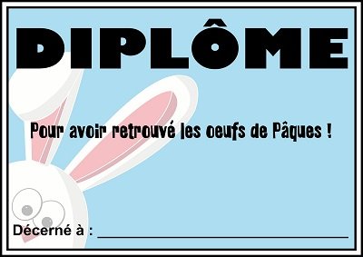 diplome chasse tresor paques