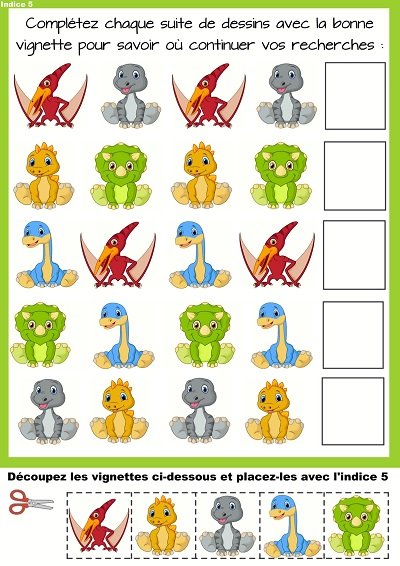 Chasse au trésor dinosaure à imprimer !