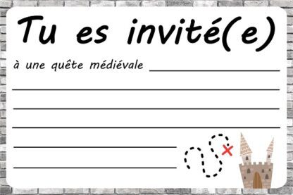 invitation quête médiévale