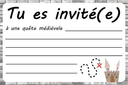 invitation quête médiévale