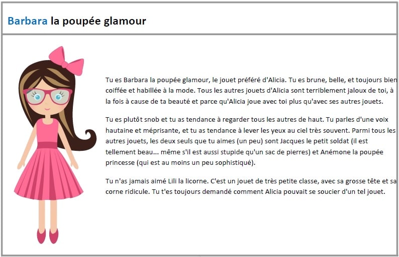 fiche personnage enquete licorne