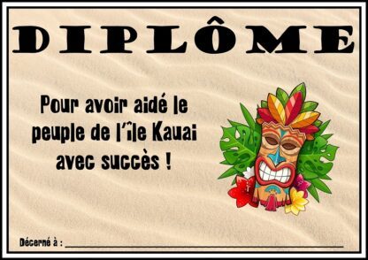 diplome chasse au trésor hawaii