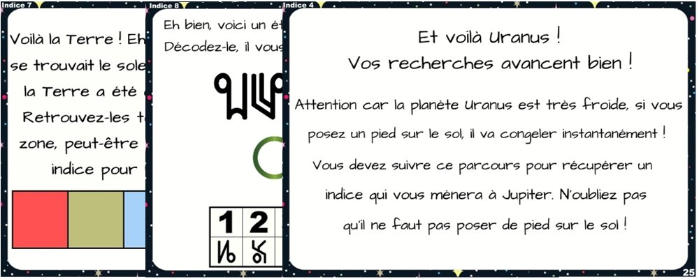 indices chasse au trésor espace