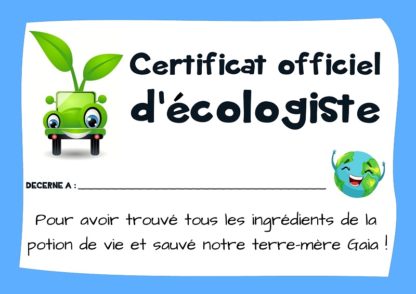 diplome chasse au trésor écologique