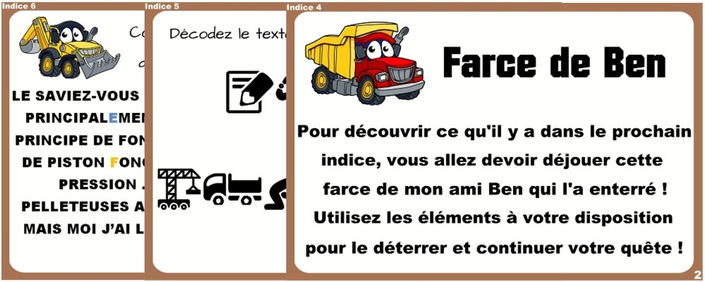 indices chasse au trésor chantier