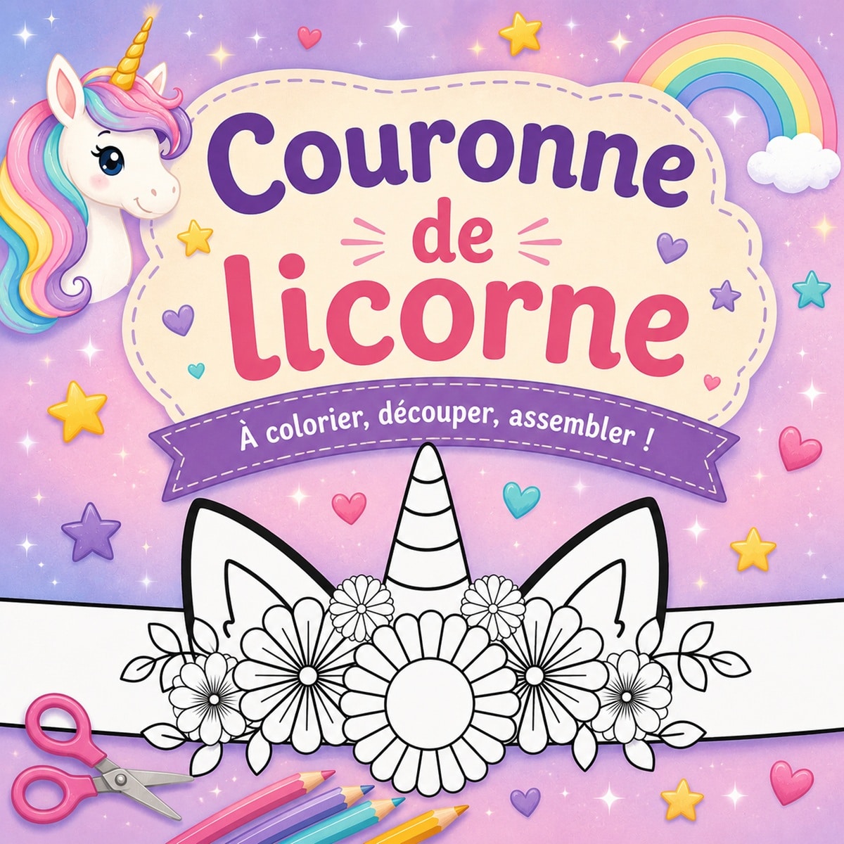 couronne de licorne à imprimer