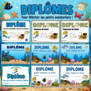 diplômes de la chasse au trésor sirène à télécharger
