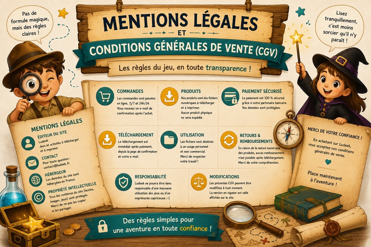 Mentions légales et conditions générales de vente Ludeek